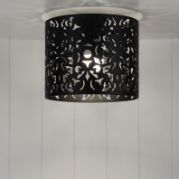 Oriel Lighting-Vicky 25cm Laser Cut Metal DIY Ceiling Light - Black / White